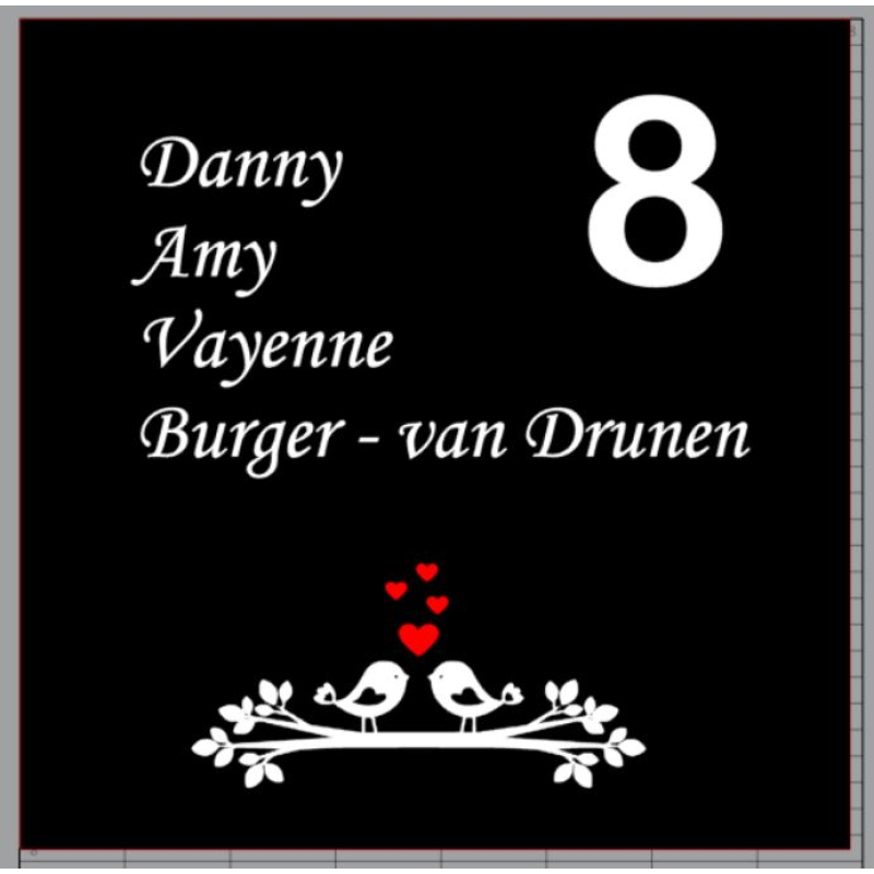 Naambord Vogels op tak